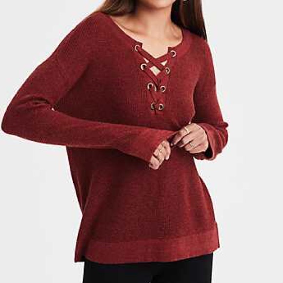 American Eagle Outfitters Sweaters - AE Chunky Lace Up Pullover - NWOT
